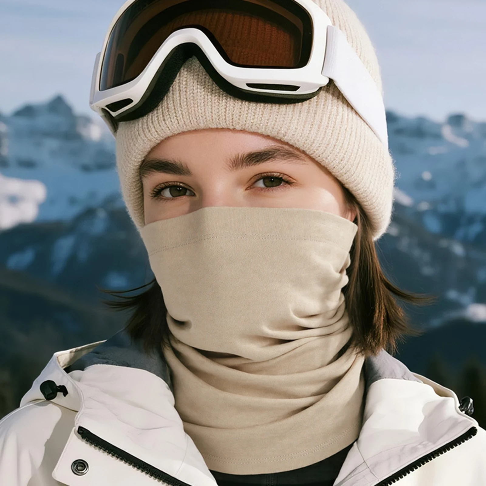 Máscara de ciclismo de invierno para hombres y mujeres, máscara facial de terciopelo grueso a prueba de viento, ciclismo al aire libre, equitación, esquí, máscara facial cálida - imagen 2