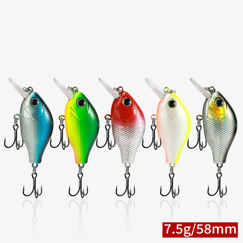 5,8 cm 7,5g señuelo Crankbait señuelo de pesca flotante Lucio pesca de carpa cebo duro Artificial Wobbler aparejos de pesca Crankbait - imagen 2