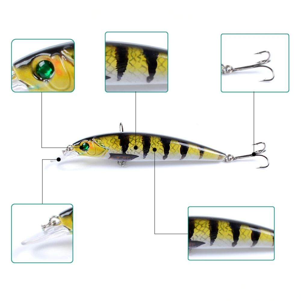 Señuelo de Pesca flotante de pececillo, 110mm, 11,5g, Isca, Pesca, Wobbler, cebo Artificial para trucha, carpa, Jerkbait, Swimbait, accesorios de Pesca - imagen 4