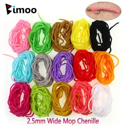 Bimoo-fregona de chenilla de 3 metros y 2,5mm de ancho, Material para atado de moscas para gusanos de Squirmy, ninfas Caddis, fregona pequeña, moscas, Señuelos de pesca de trucha