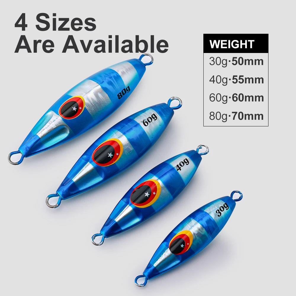 CASTFUN-señuelo de Metal para pesca en agua salada, cebo de fundición a tierra, Jigging, 30g, 40g, 60g, 80g - imagen 2