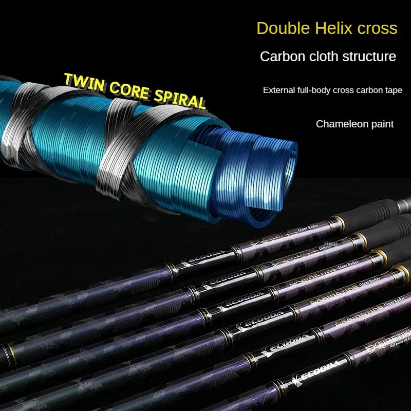 ECOODA-caña de pescar giratoria para peces grandes, piezas completas de Fuji, 2 secciones, 2,64 m, 2,9 m, 3,12 m, para agua salada - imagen 3