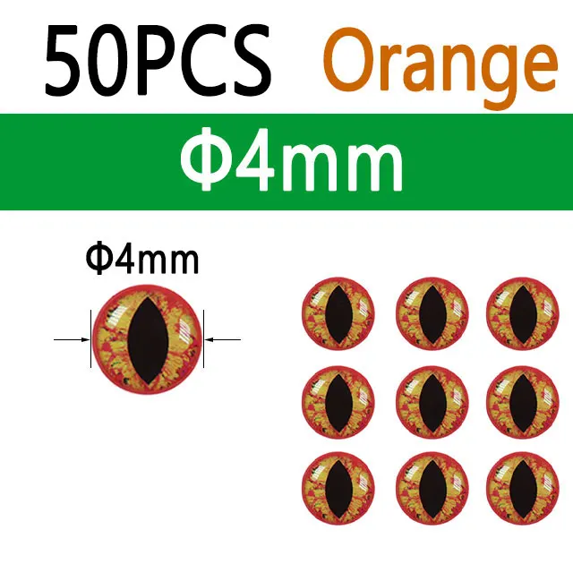 Orange 4mm 50pcs
