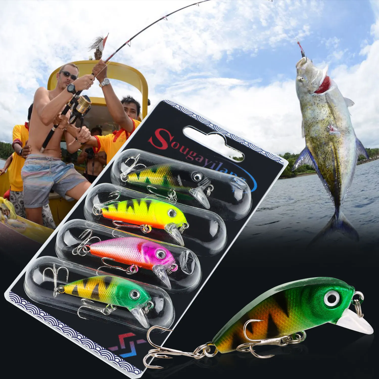 Sougayilang Señuelo Crankbait – Wobbler duro para lubina - imagen 5