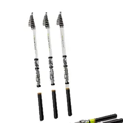 Caña giratoria blanca para pesca, alimentador telescópico de roca, caña giratoria para carpa, caña de pescar para lanzar al aire libre, 2 uds.