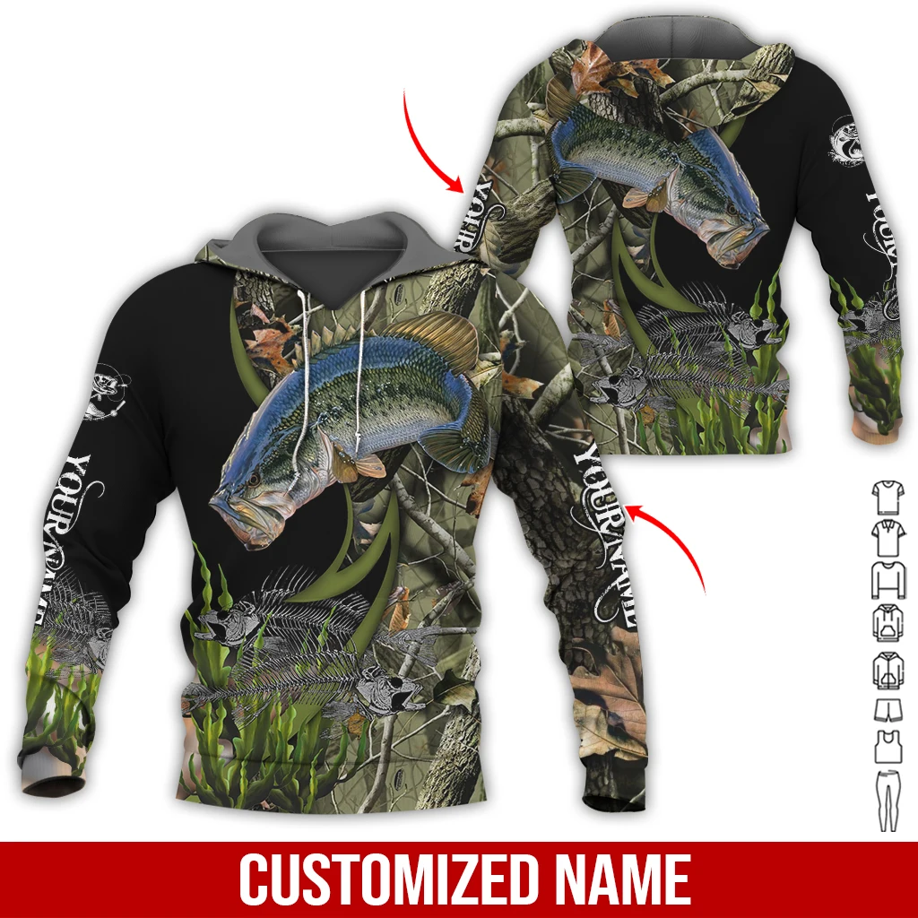 PLstar Cosmos Largemouth Bass Fishing personalizar nombre 3D impreso hombres Sudadera con capucha Unisex Casual cremallera Sudadera con capucha otoño chándales KJ997