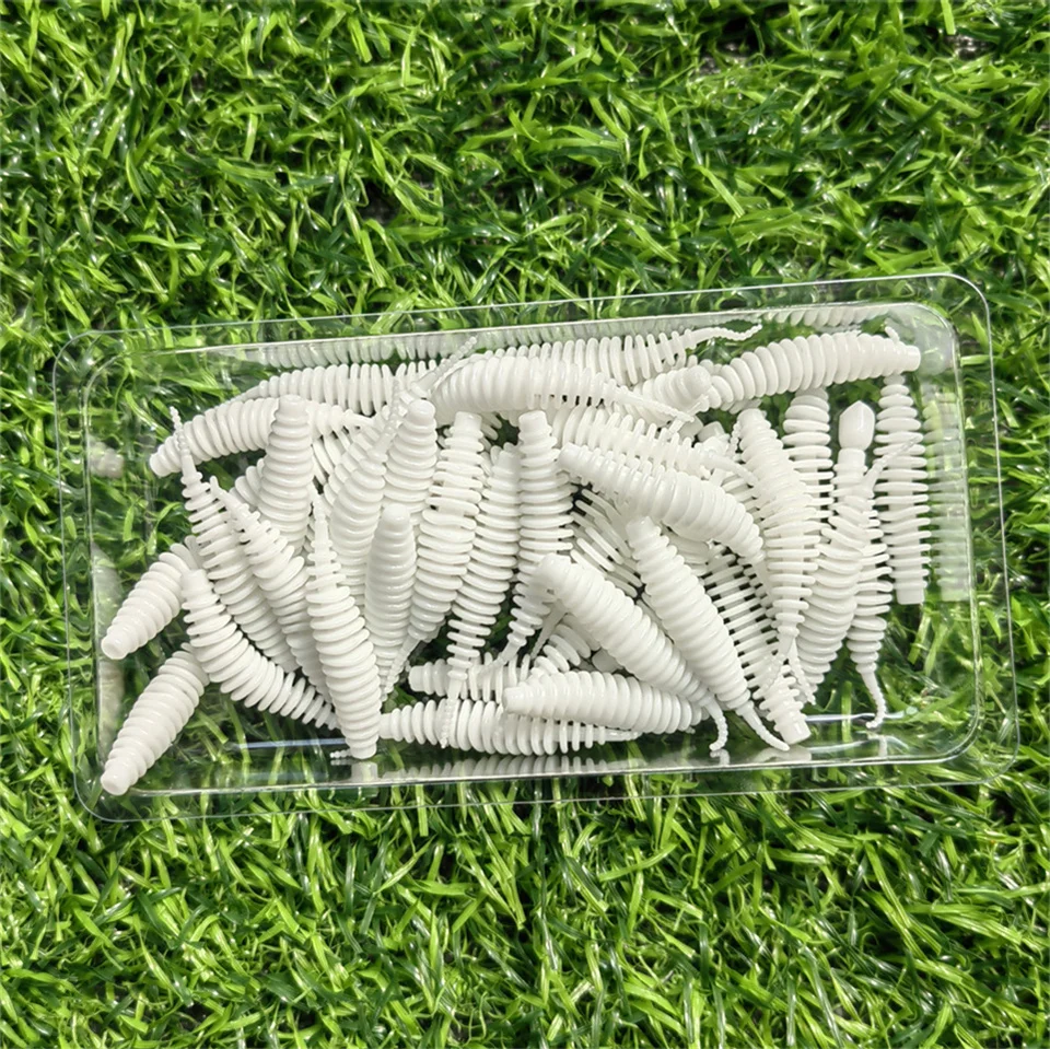 MUKUN 40PCS worm aas zacht aas Tanta 35mm 0.4g vissen lokt Pesca karpervissen bas lokken Isca kunstmatige - imagen 5