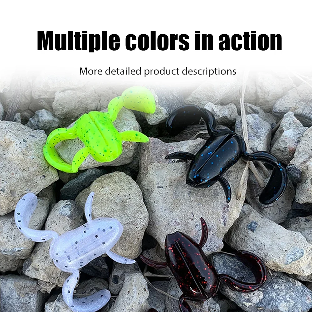 5 uds Pedal señuelo de pesca de rana Topwater señuelo suave lubina pez negro Artificial mandarín surfista agua señuelo cabeza de serpiente lubina cebo suave - imagen 5