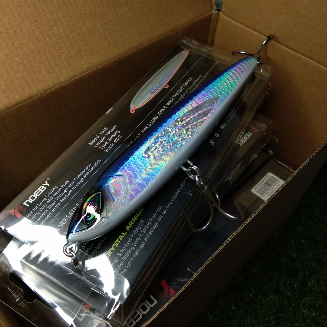 Noeby 1 pieza 185mm 114g hundimiento Stickbait señuelo de pesca lápiz wobbler cebo duro Artificial reforzado Señuelos de Pesca de Mar