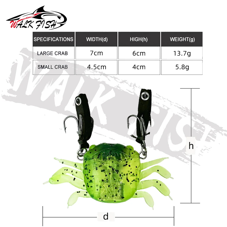 WALK FISH-señuelo suave de silicona para pesca, cebo falso de 5,8g, 13,7g, depredador de hundimiento, calamar, roca marina, equipo Artificial, 1 unidad - imagen 3
