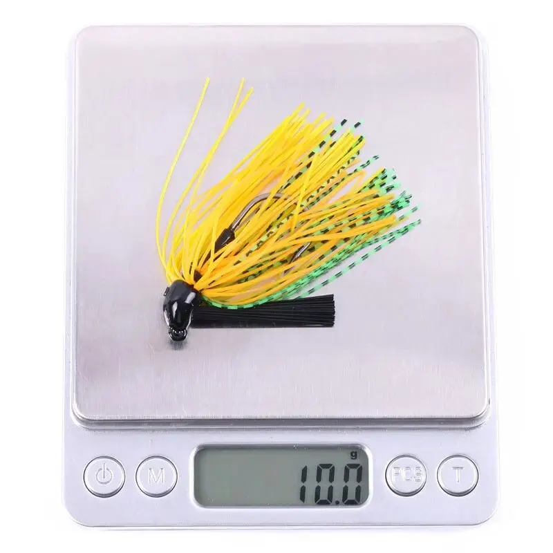 Jig Lure Spinner Bait 10g falda barba Señuelos de pesca plantilla de goma Buzzbait Swim Jig Head para lubina Pike Wobbler anzuelos de pesca - imagen 3