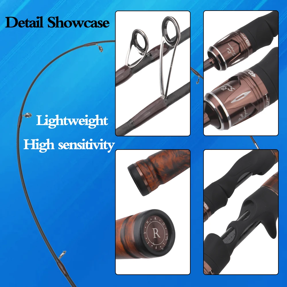 Caña de Pescar para Trucha ROLLFISH Ultraligera de Fibra de Carbono, Alta Sensibilidad, Punta Sólida, Potencia UL, Acción Rápida, Alta Calidad y Durabilidad - imagen 2