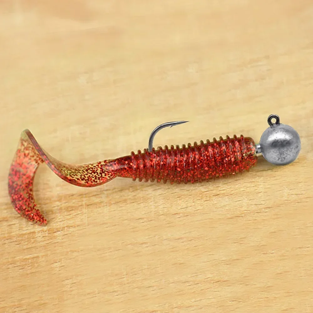 Anzuelo de pesca con cabeza de anzuelo de púas, anzuelo de Jigging para cebo de señuelo de gusano suave, manivela, tornillo, 3,5G, 5G, 7g, 10G, 5 uds. - imagen 4