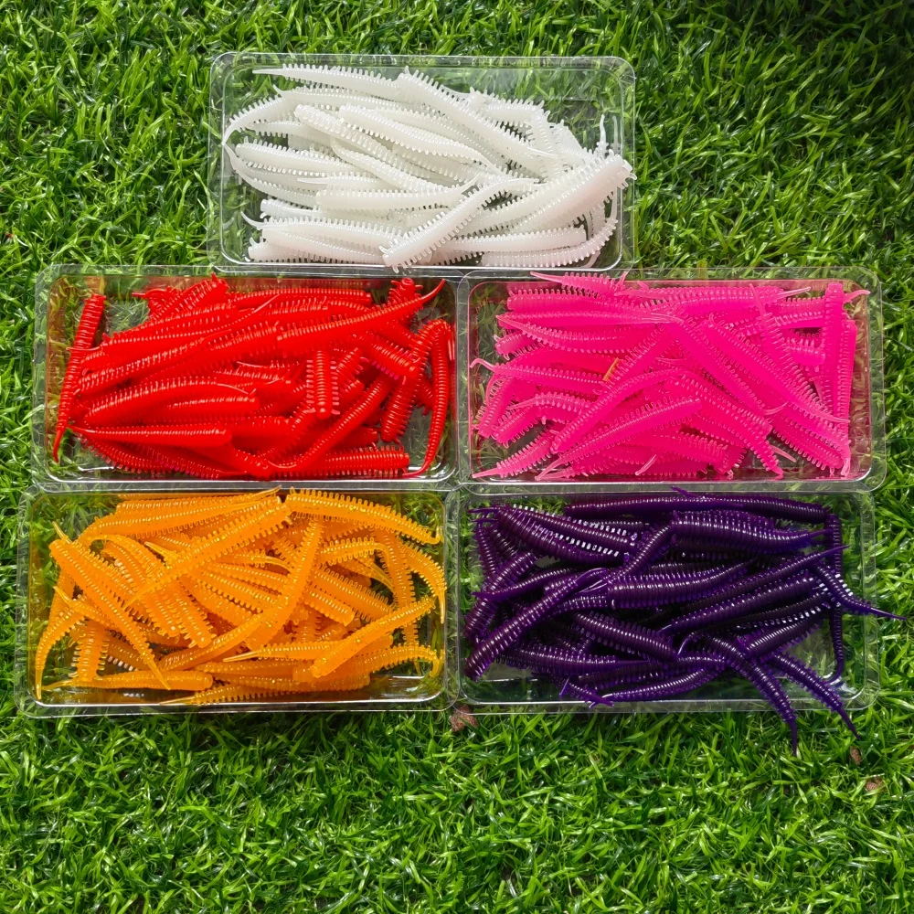 MUKUN 50 Uds. Señuelos de corredor, gusanos de arena de mar biónicos, cebo suave para simular los señuelos reales, señuelos de pesca multicolores, no se rompen fácilmente - imagen 3