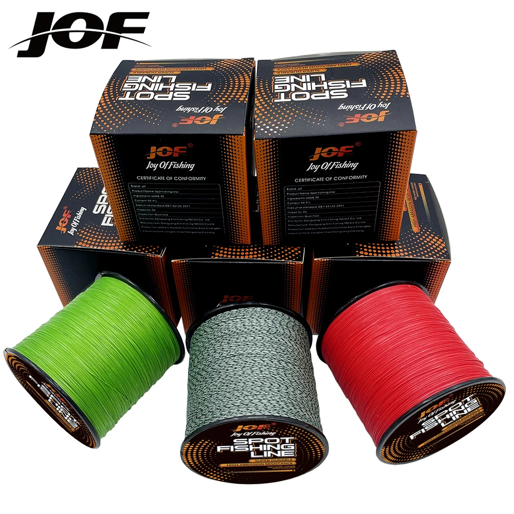 JOF 8x-strand-línea de pesca trenzada, 500m, 300m, multifilamento, Pe, 18-78lb, accesorios de pesca para agua salada - imagen 3