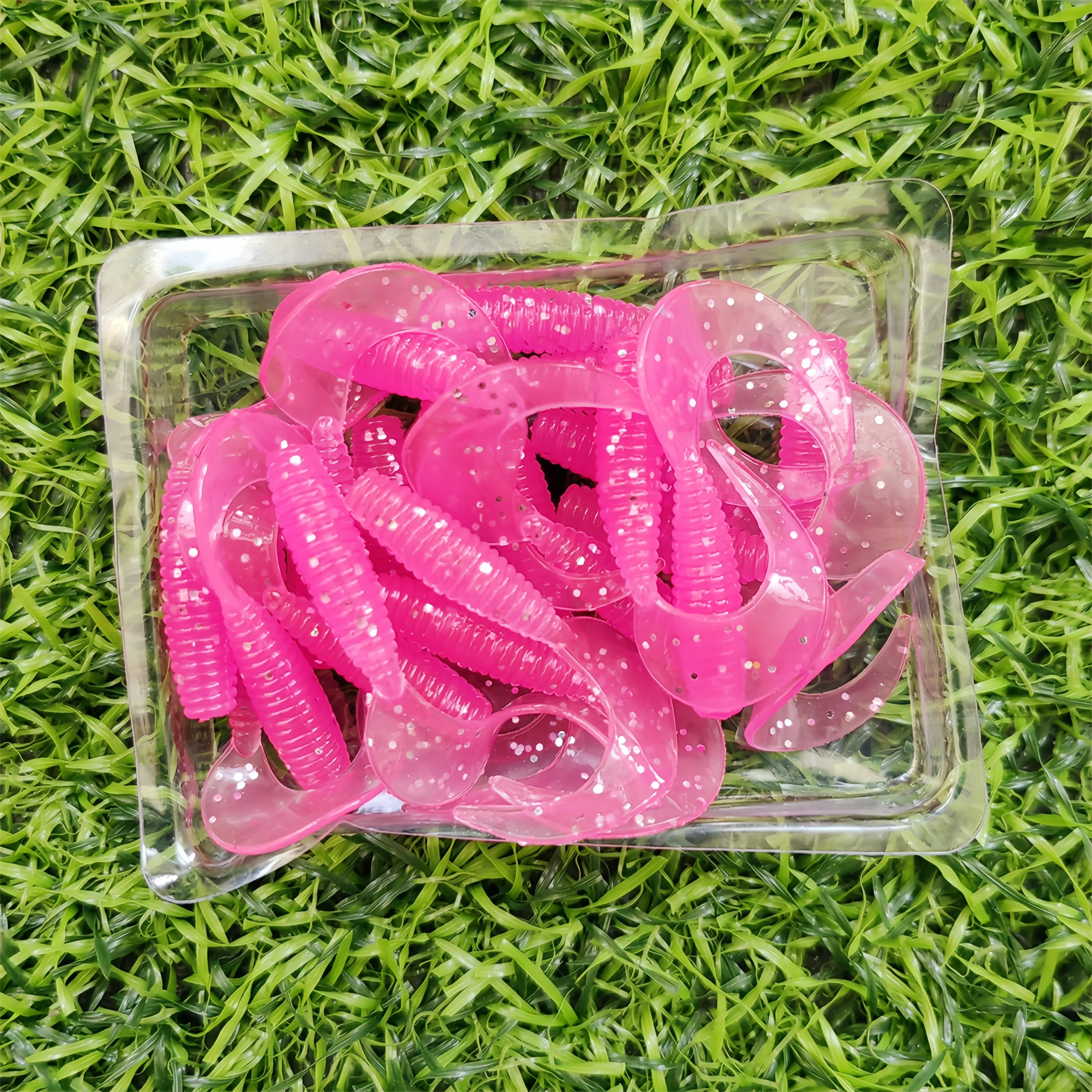 20 piezas gusanos de pesca, señuelos blandos de gusano, plantilla para lubina, aparejos Wobblers, 3,5 cm, 0,5g, cebo Artificial de silicona, Swimbaits - imagen 5