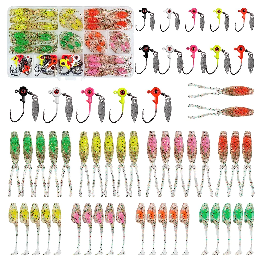55PCS Lures and Jigs