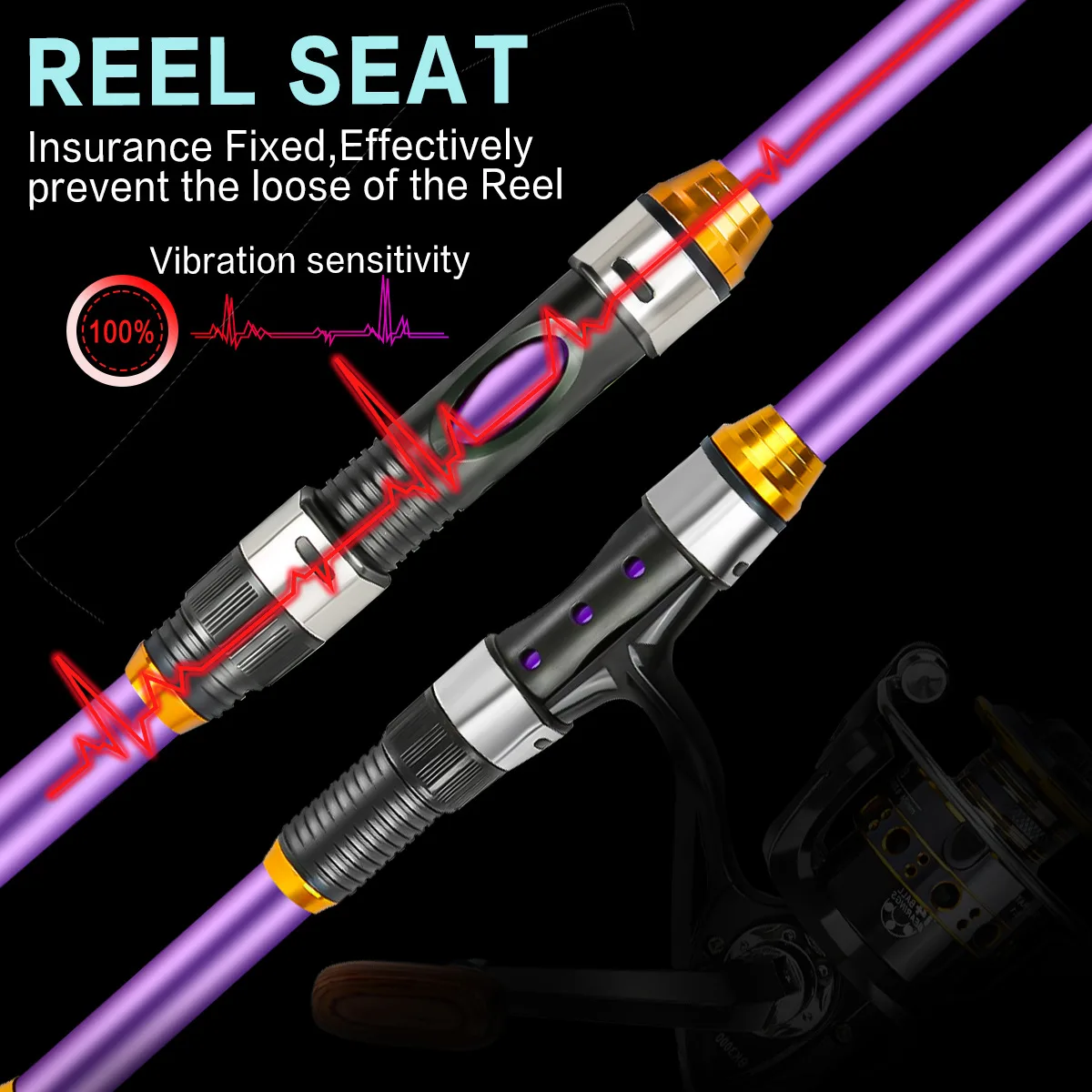 Cañas de pescar telescópicas de 2,1-3,6 M, 6-8 secciones, cañas de pescar de carpa de fibra de vidrio ultraligeras, aparejos de pesca con caña giratoria - imagen 4