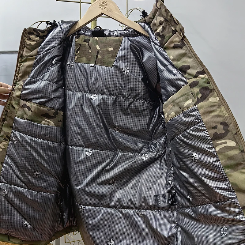 Chaquetas tácticas para hombre, Parkas cálidas de invierno, cortavientos del ejército de camuflaje CP de EE. UU., chaqueta militar para acampar y senderismo, abrigo Polar reflectante de calor - imagen 5