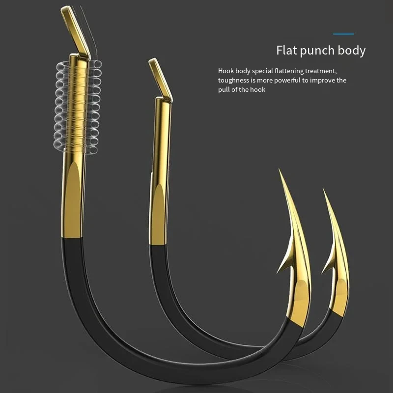Gancho de pesca duro engrosado de doble ranura de acero de tungsteno, que puede penetrar rápidamente y no se cae fácilmente para la pesca al aire libre - imagen 4