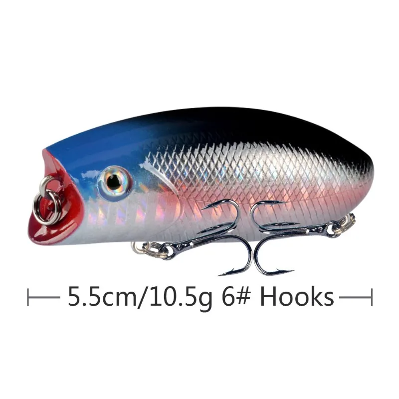 Cebo de pesca Artificial, señuelo de pesca Popper, Wobblers Crankbait, gancho de acero de alto carbono, 1 unidad - imagen 5
