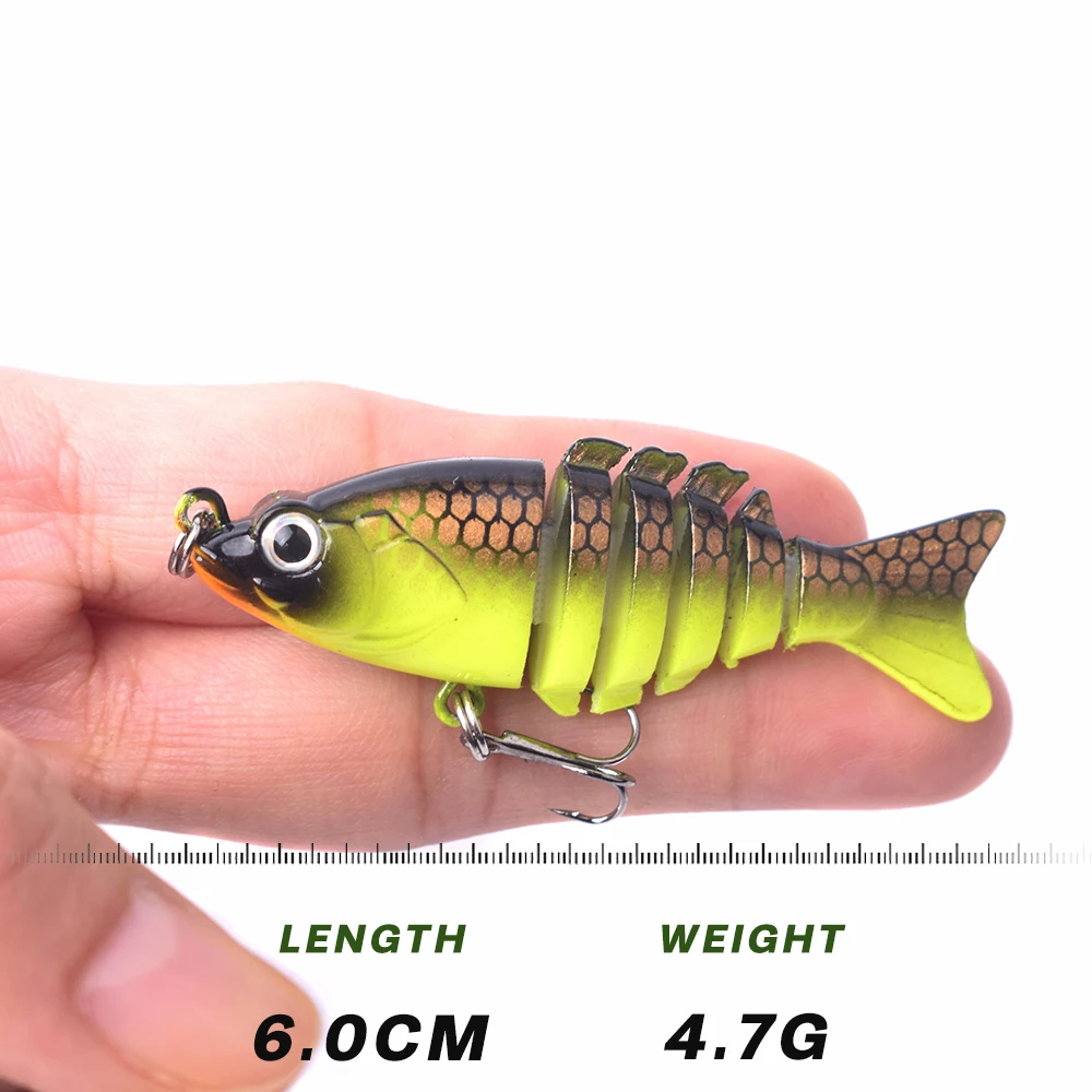 CCLTBA 6 Jointed Swimbait Sinking Wobblers Fishing Lures Crankbait for Pike Hard Artificial Baits Trout Bass Fishing Tackle Lure - imagen 4