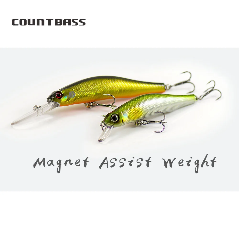 COUNTBASS 80mm 3-5/32",90mm 3-35/64" Jerkbait cebos duros MinnowFishing señuelos imán ayudar peso - imagen 3