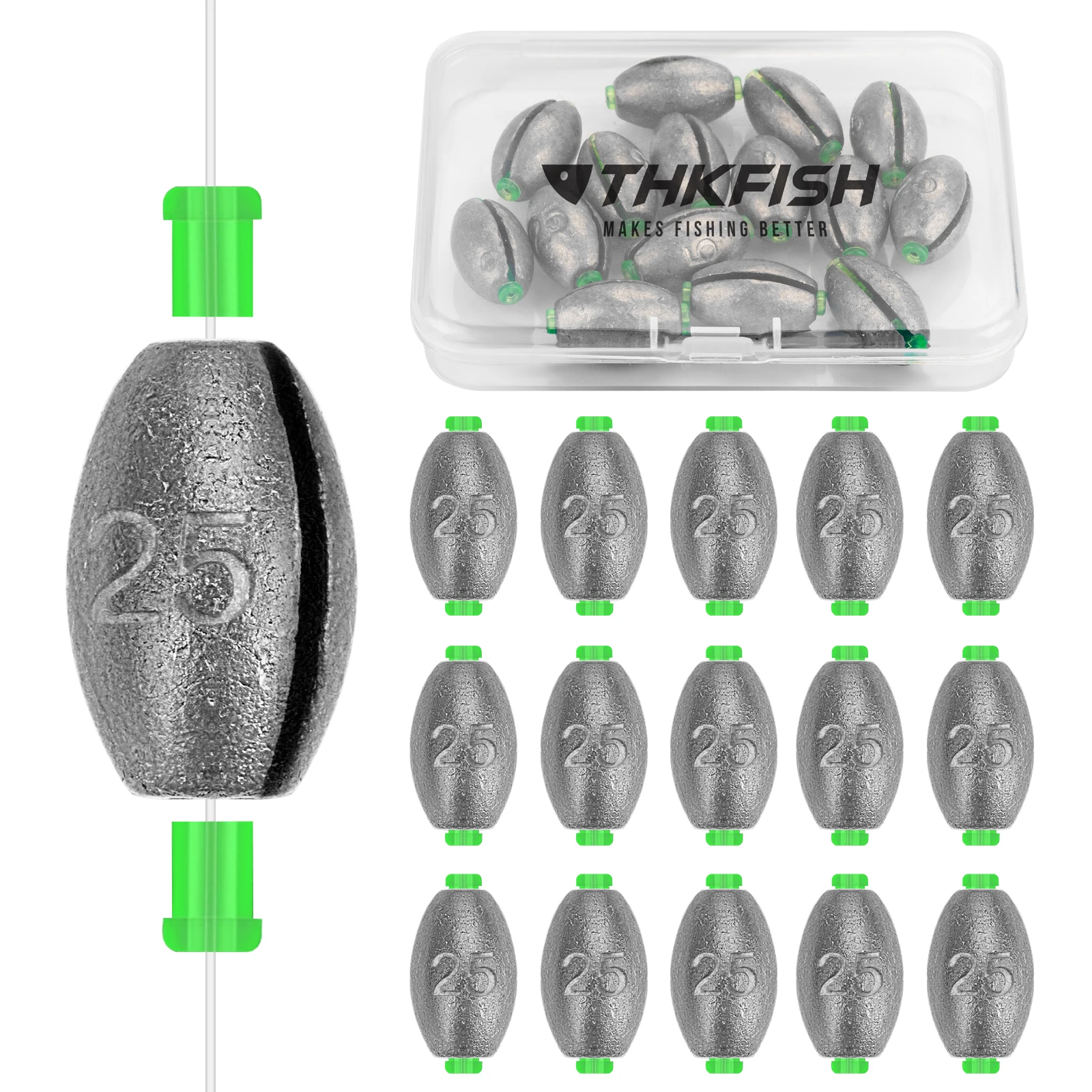 Plomos huevo THKFISH con giratorio y LED – Núcleo extraíble - imagen 5