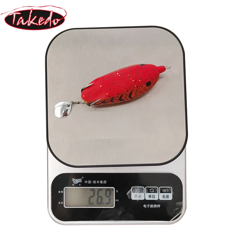 TAKEDO LW029-señuelo de pesca de rana con cabeza de serpiente para lubina hecho a mano, cuerpo hueco suave, señuelo de rana para pesca Topwater Wobblers Minnow Crankbaits - imagen 5