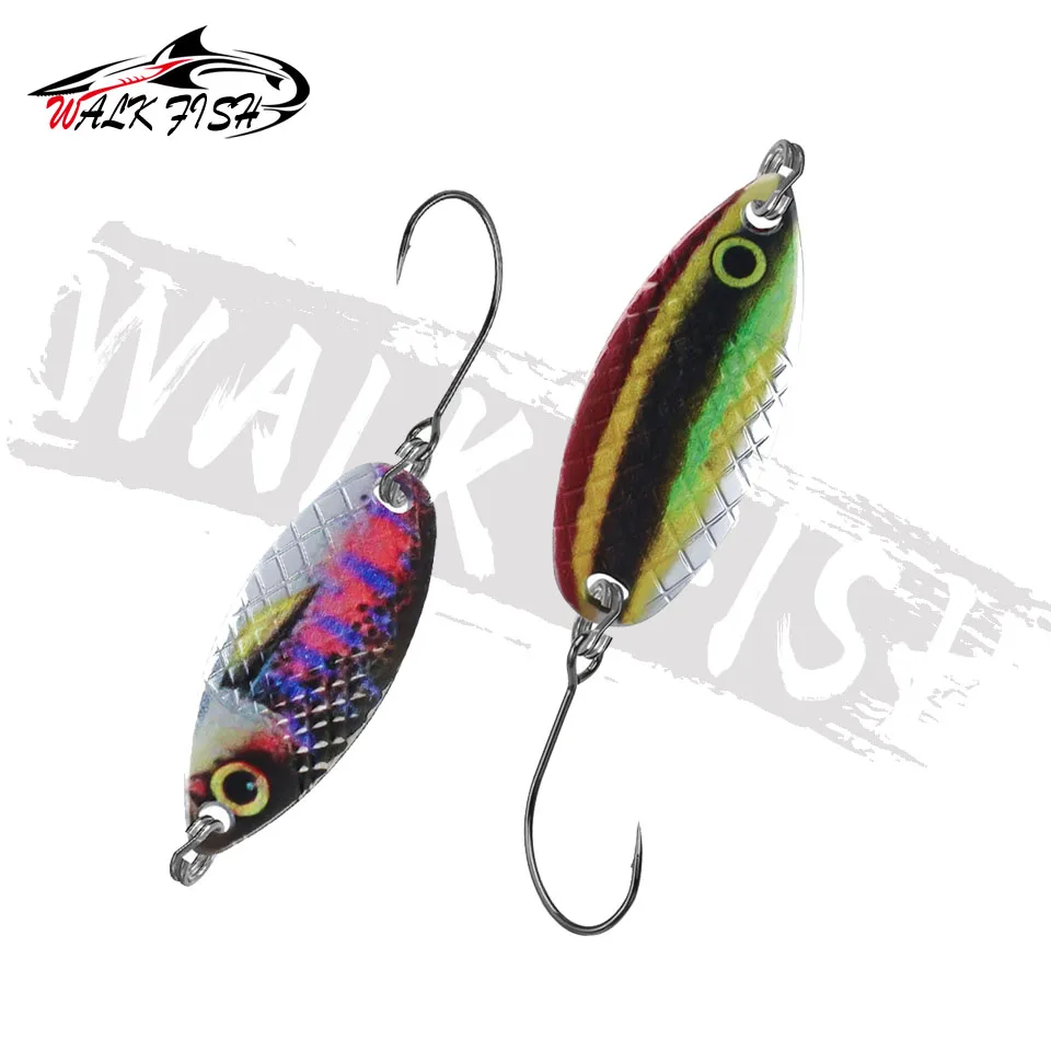 WALK FISH-señuelo giratorio de Metal ultraligero, cuchara de fundición, cebo de latón para agua dulce, trucha, Lucio, lubina, lago, Pesca giratoria, 2g, 3g - imagen 3
