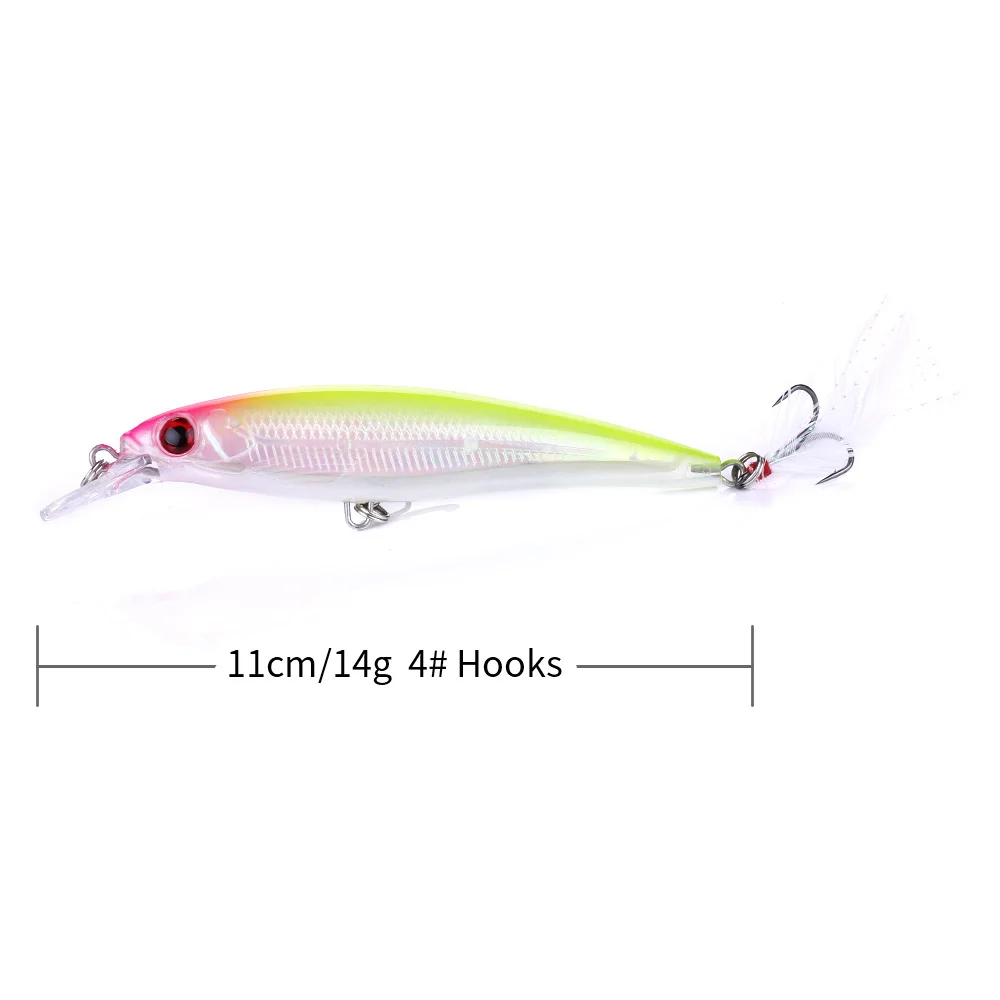 Señuelo minnow vista frontal detalle