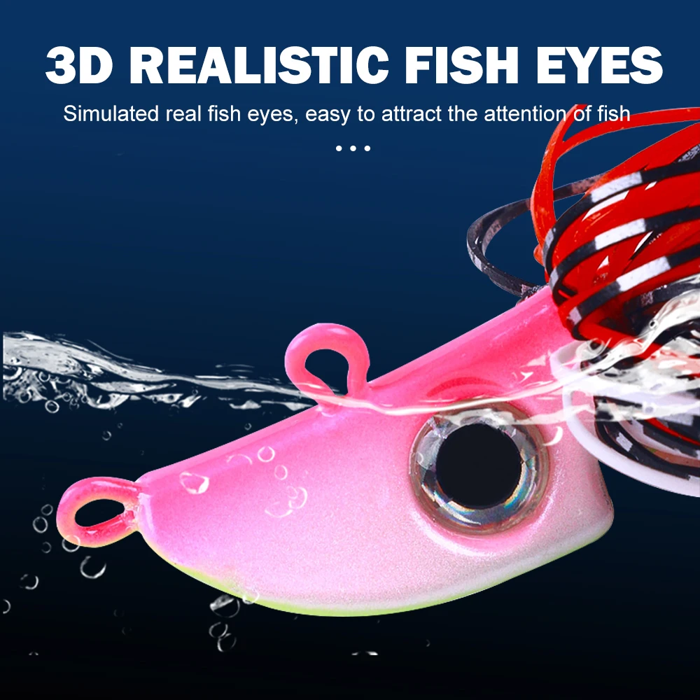 Jig Head Buzzbait con falda de silicona, buena acción de natación, Bucktail, agua salada, Jigs, platija para Fluke Bass Bluefish - imagen 4