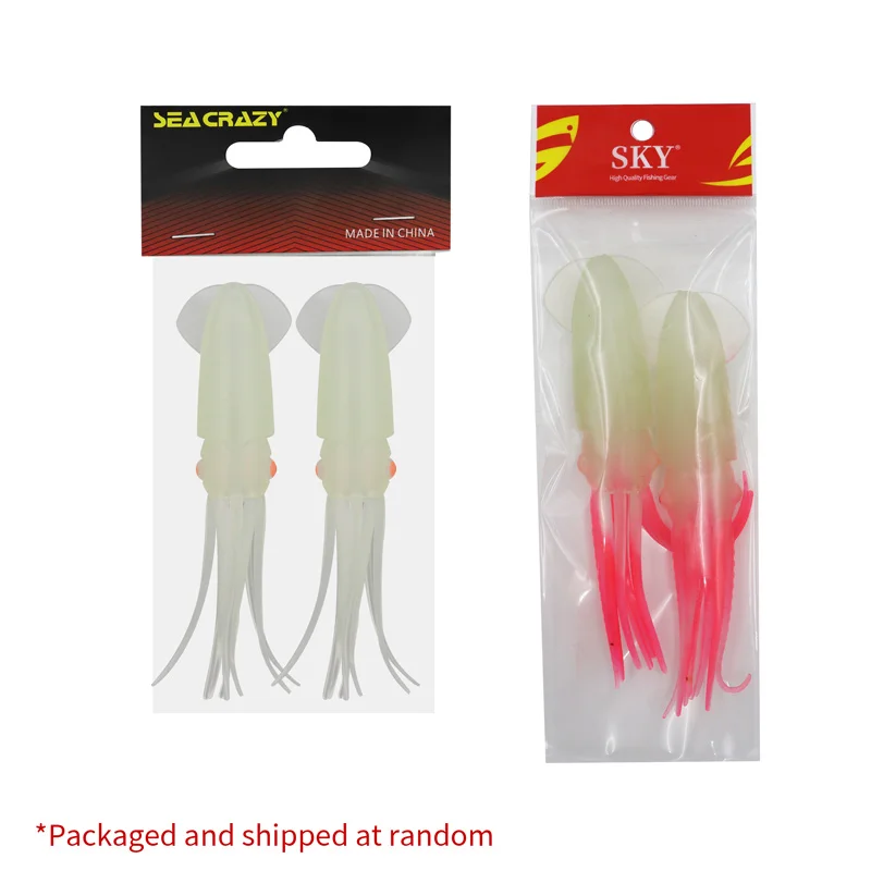 ZYZ 2 uds cebo suave de calamar luminoso 12/15cm señuelo de pesca de mar Artificial Fakebait océano barco pesca Softbait cebo de pulpo - imagen 2