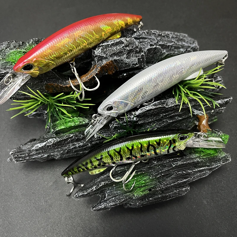 Señuelos de Pesca de pececillo de hundimiento pesado, 40g, 92mm, cebos duros artificiales, Wobblers para lubina, trucha, Jerkbait, aparejos de Pesca de plástico - imagen 5