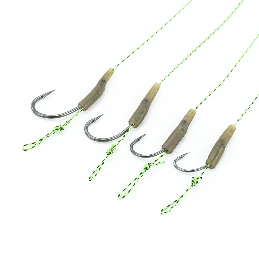 Hirisi-Juego de aparejos de pelo para pesca de carpa, 6 uds., con anzuelos de púas de acero rico en carbono y giratorios, accesorios de pesca Boilie - imagen 5