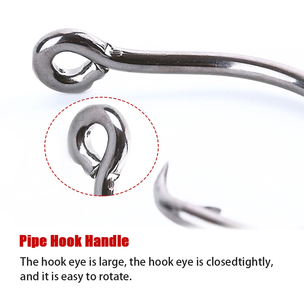 Bimoo-anzuelo circular de acero inoxidable 6/0, aparejo de pesca de agua salada de gran calibre, para atún, Amberjack y tiburón, #16/0 ~ # - imagen 4