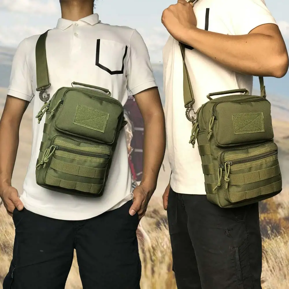 Bolsa de pecho táctica de pesca para hombre, bolso de hombro para acampar, senderismo, caza, viajes al aire libre, señuelo de pesca, riñonera, bolsa de aparejos Molle - imagen 3