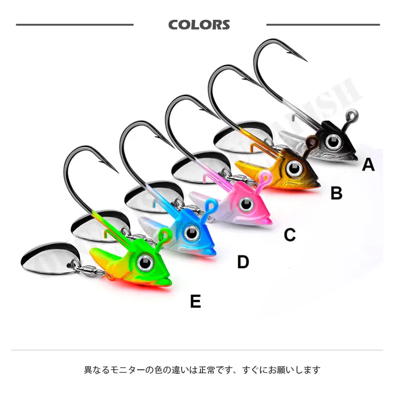Anzuelos de Pesca Jigging, anzuelos giratorios de 2022-15g, anzuelo de cabeza plomada, cuchara, Accesorios de Pesca de Mar, aparejos artificiales Isca, 7,5 - imagen 3