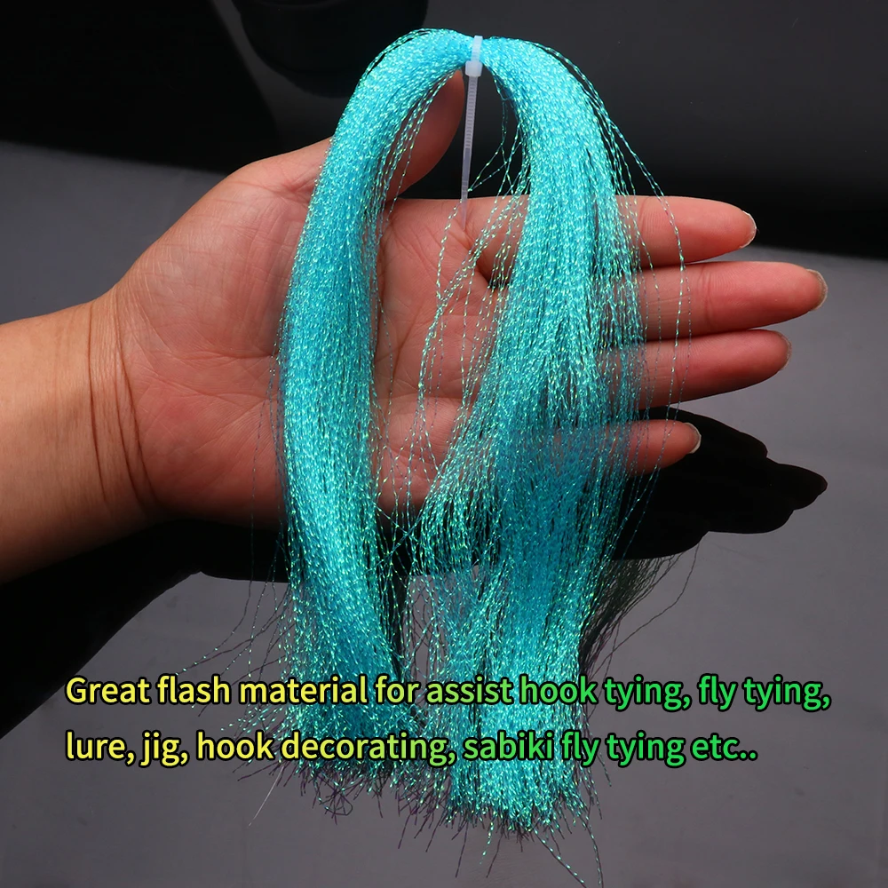 Lionriver 2 bolsas de cristal holográfico trenzado Flash oropel pesca moscas agua salada ayuda anzuelo señuelo Streamer hacer Materiall - imagen 5