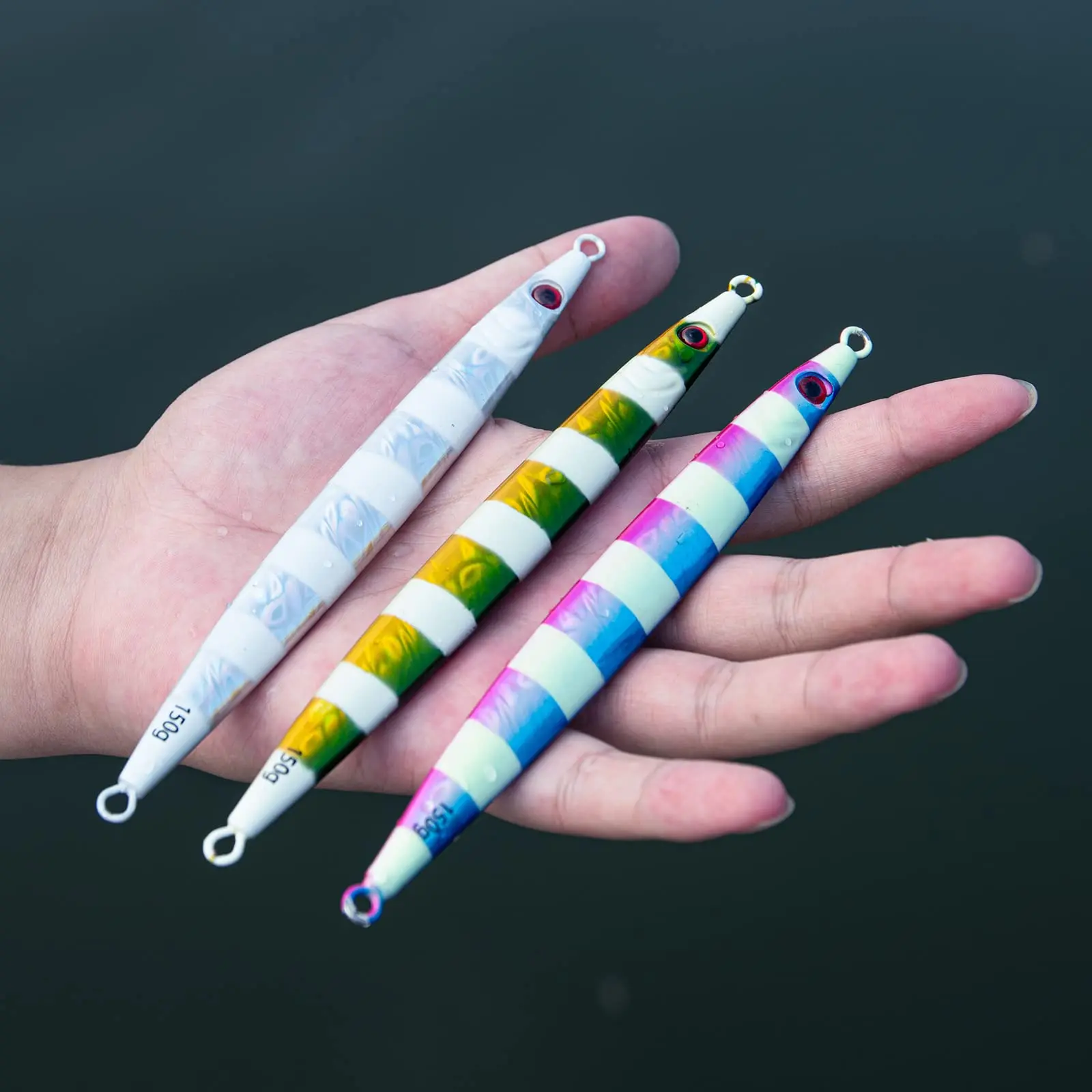 Señuelo de pesca Vertical para agua salada, cebo Artificial de 100g, 150g, 1 piezas, que brilla en las profundidades marinas, de plomo de caída rápida - imagen 2