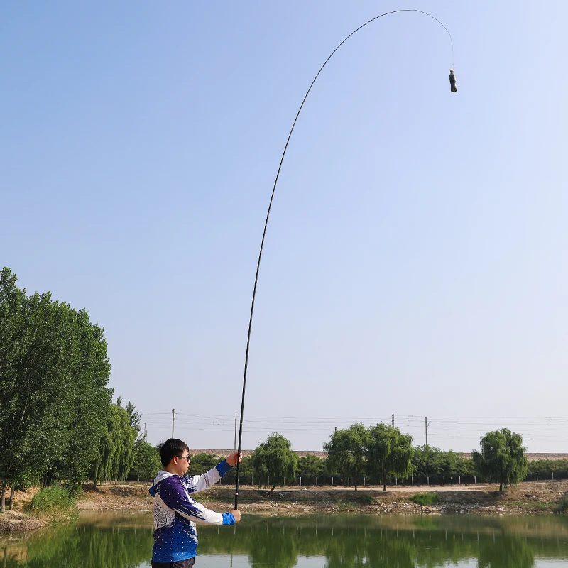 Caña de pescar telescópica, caña de pescar superligera y dura de carbono para agua dulce, 3,6 M/3,9 M/4,5 M/5,4 M/6,3 M/7,2 M/8M/9M/10M - imagen 5