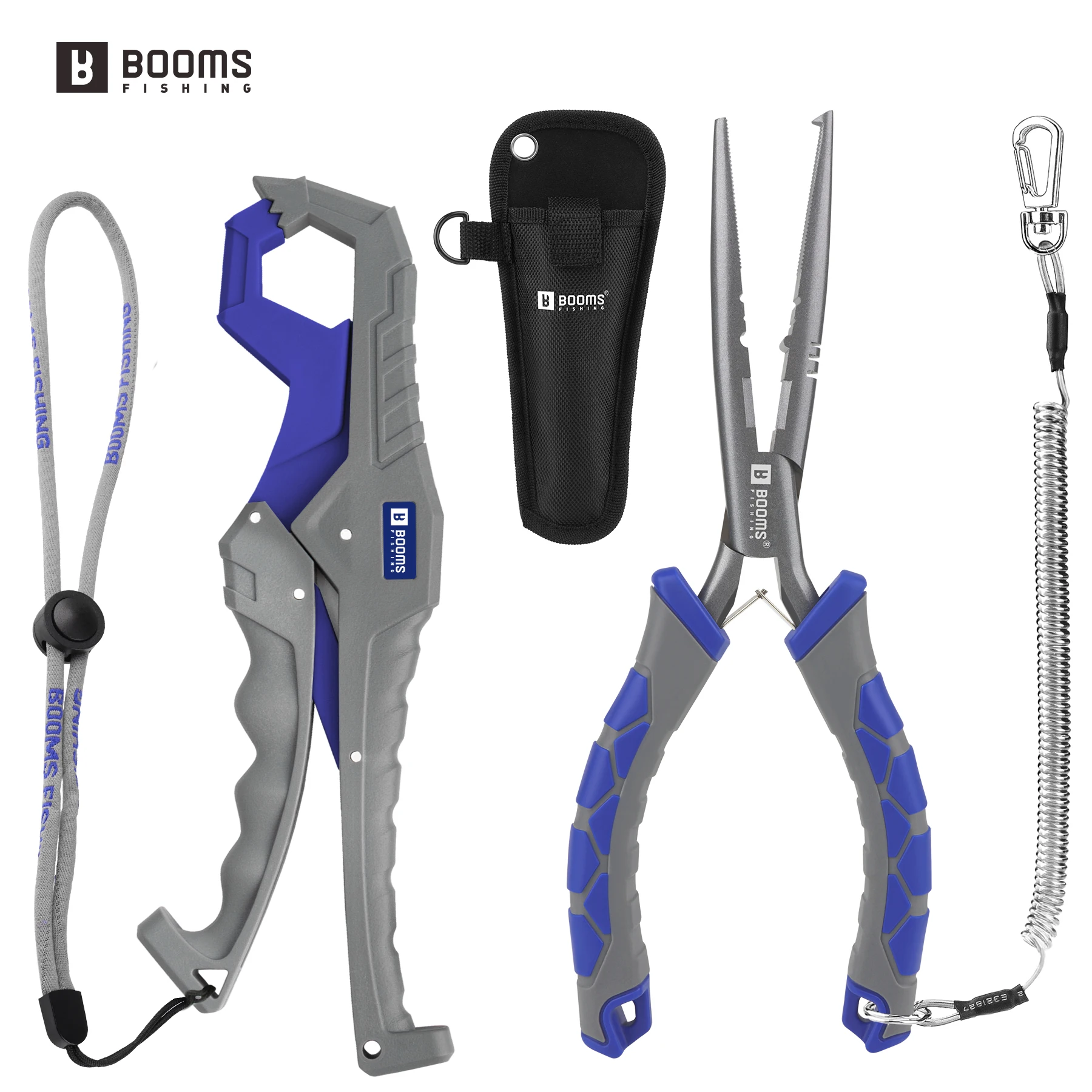Booms Fishing-Alicates de 23cm y pinza de pescado de 24cm, juego de herramientas de pesca para cortadores de línea de anillo dividido, Kit de aparejos de pesca con removedor de anzuelos