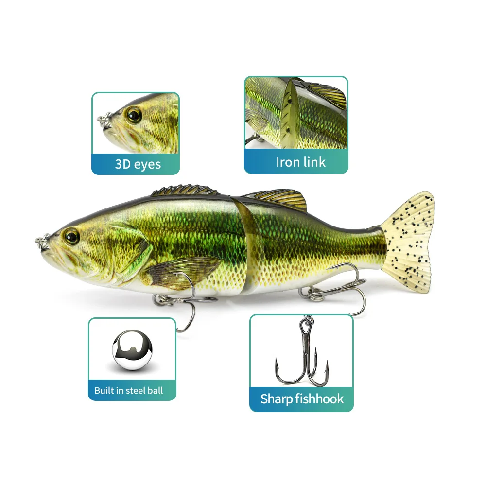 WATERBOY-señuelo de pesca multiarticulado, cebo duro de 2 secciones, Swimbait, aparejos de pesca artificiales, 17cm, 87g - imagen 3