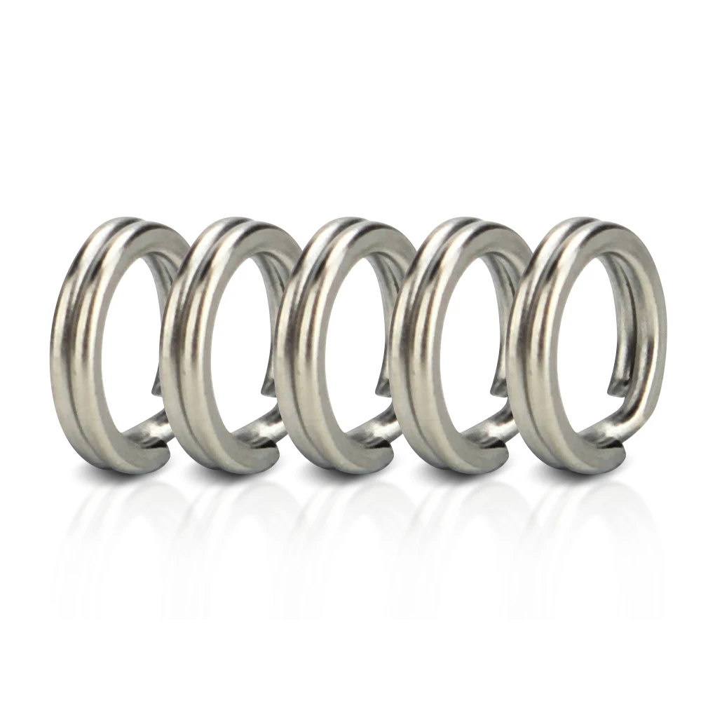 Anillos divididos para pesca, 50 ~ 100 Uds., anillos de señuelo de acero inoxidable, aparejos terminales de agua salada, anillos divididos, conectores de pesca, anillos a presión - imagen 3