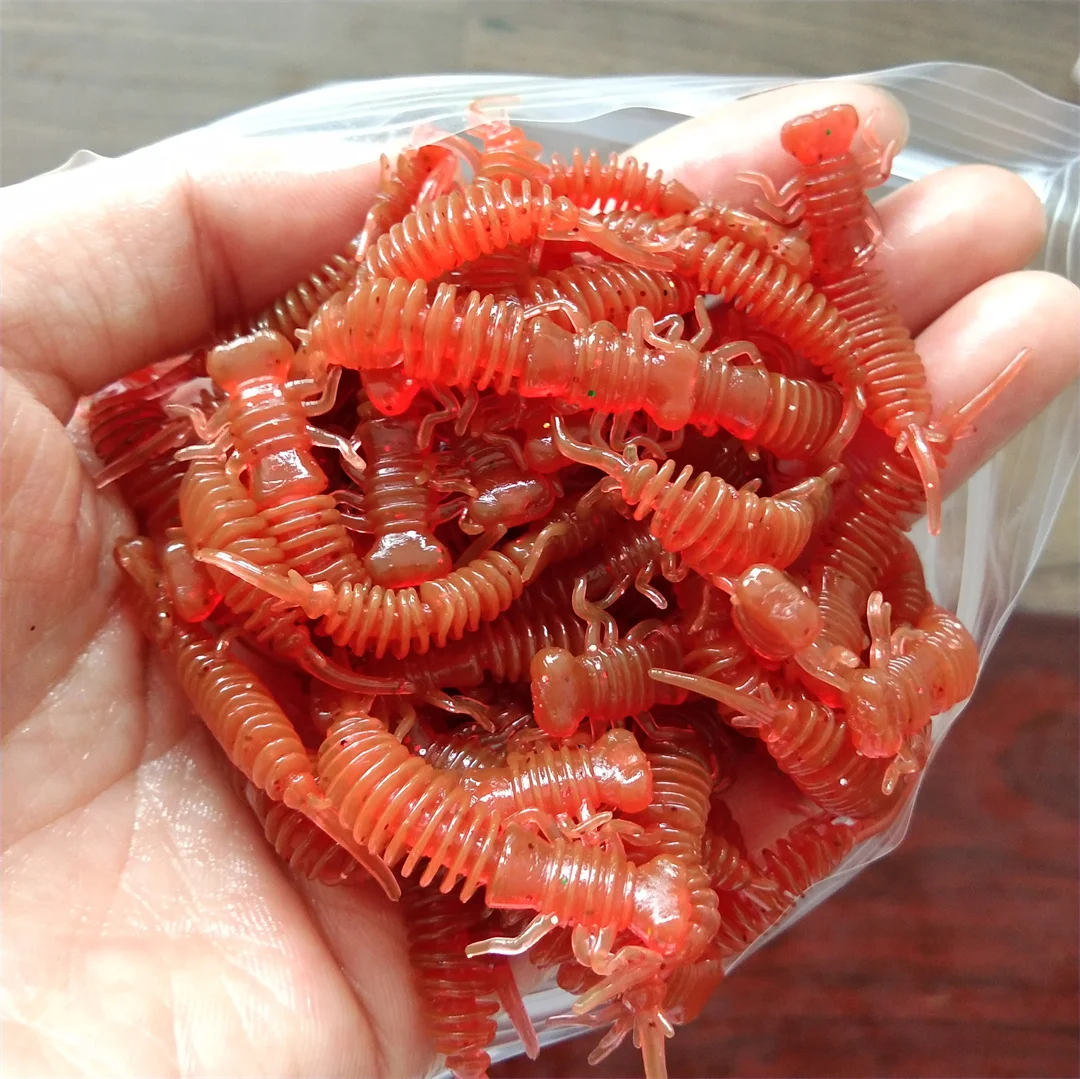 Swolfy-señuelo de pesca Artificial, cebo de Larva de silicona, Wobbler, 250 piezas, 40mm, olor suave - imagen 3