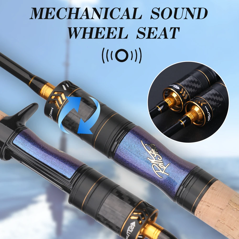 ROLLFISH UL-caña de pescar de trucha súper suave, caña de pescar de agua dulce de fundición giratoria de fibra de carbono, acción rápida de 1,68-1,98 m + bolsa de varilla - imagen 3