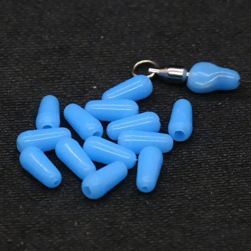 Equipo de pesca cilíndrico antibobinado de silicona, flotador suave, tope de frijol de goma, herramientas de cuentas de amortiguación de pesca de carpa, 100 Uds./lote - imagen 2