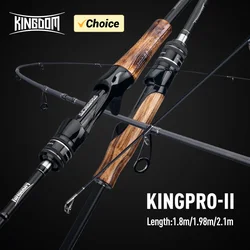 Kingdom Kingpro II caña de pescar giratoria 1,8 m 1,98 m 2,1 m M ML L potencia 2 secciones caña de pescar de fundición de carbono para pesca de lubina