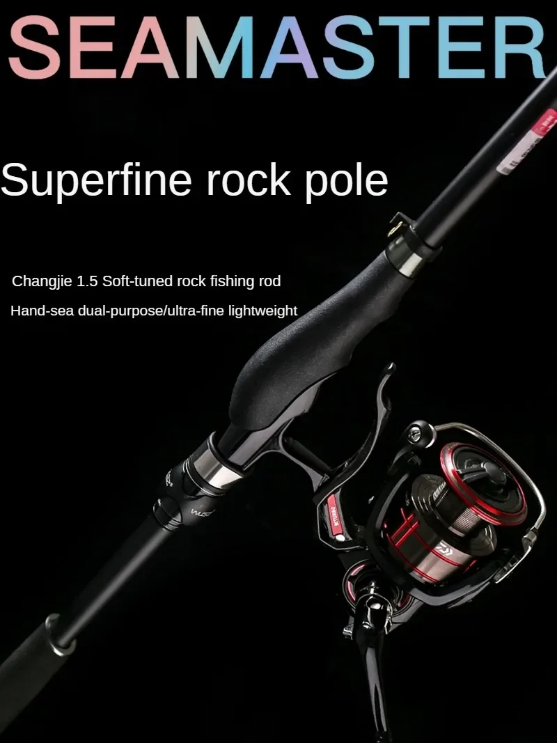 WLGZ-caña de pescar ultraligera Superfina, accesorio de fibra de carbono, telescópica, giratoria, manual, para mar, 1,5 #360 390 450