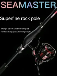 WLGZ-caña de pescar ultraligera Superfina, accesorio de fibra de carbono, telescópica, giratoria, manual, para mar, 1,5 #360 390 450